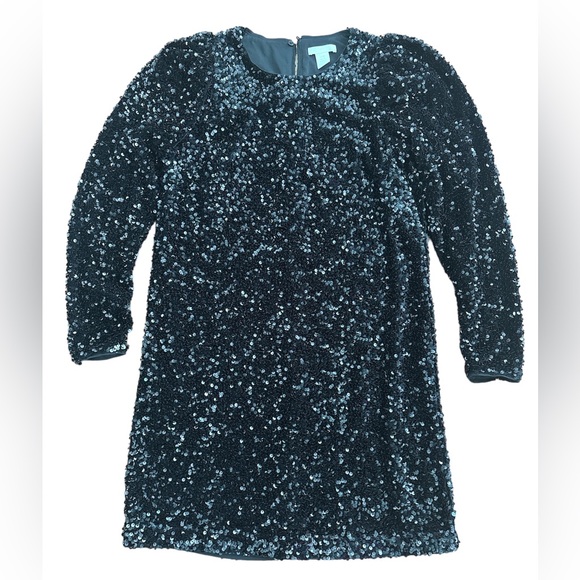 H&M Dresses & Skirts - H&M Black Sequin Women H&M Puff Sleeved Black Sequin Dress size XS